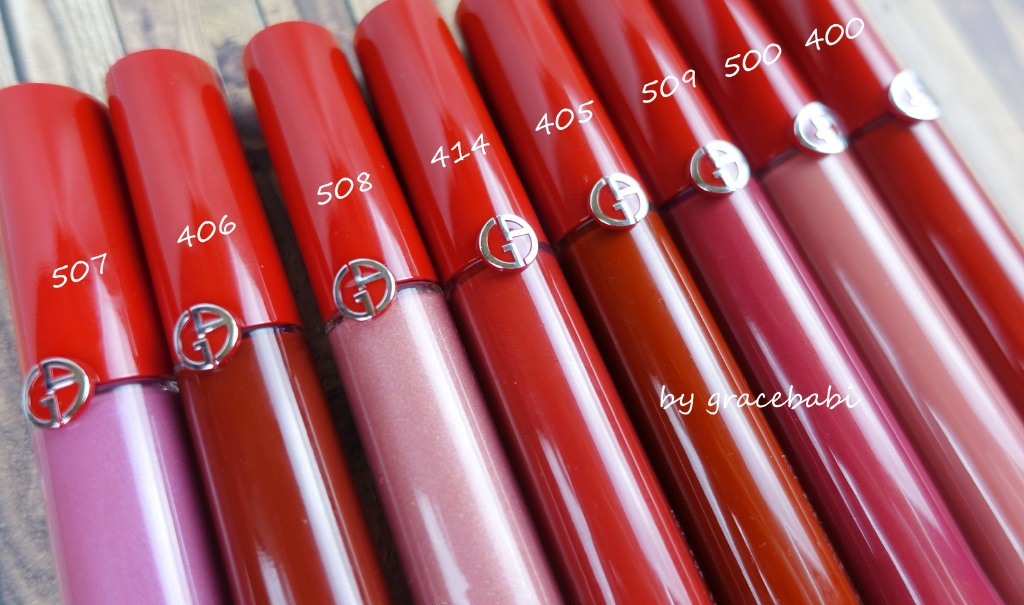 阿玛尼红管唇釉507、406、508、414、405、509、500、400试色