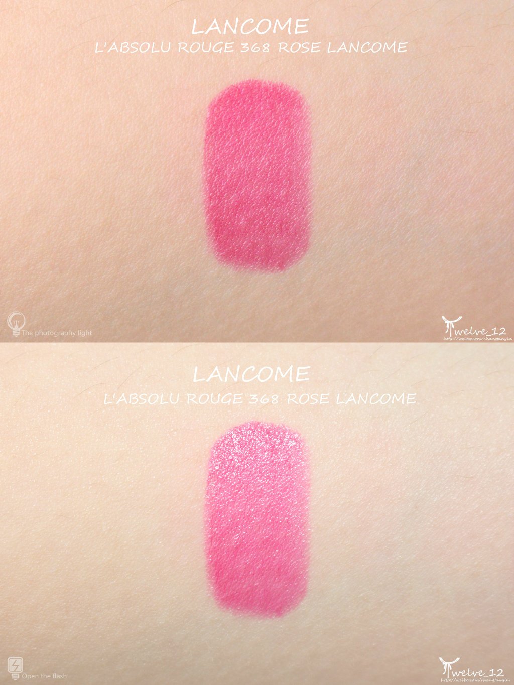  LANCOME L'ABSOLU VELOURS兰蔻菁纯丝绒柔雾唇釉373 MAGENTA试色