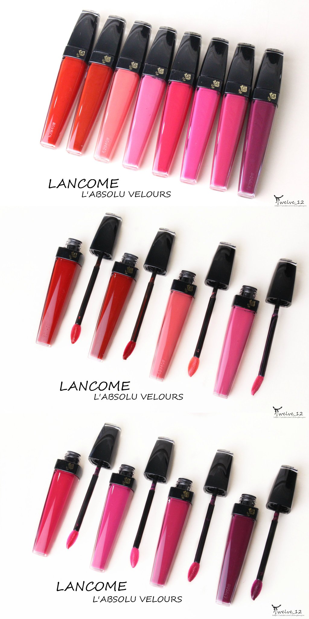  LANCOME 兰蔻菁纯丝绒唇釉193/197/362/363/373/375/385/593 试色