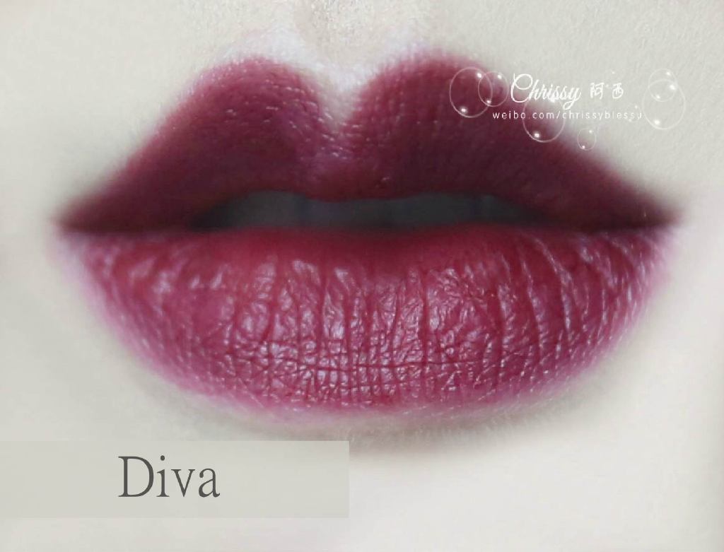 Mac唇膏Matte-Diva与Amplified-Diva Antics试色对比