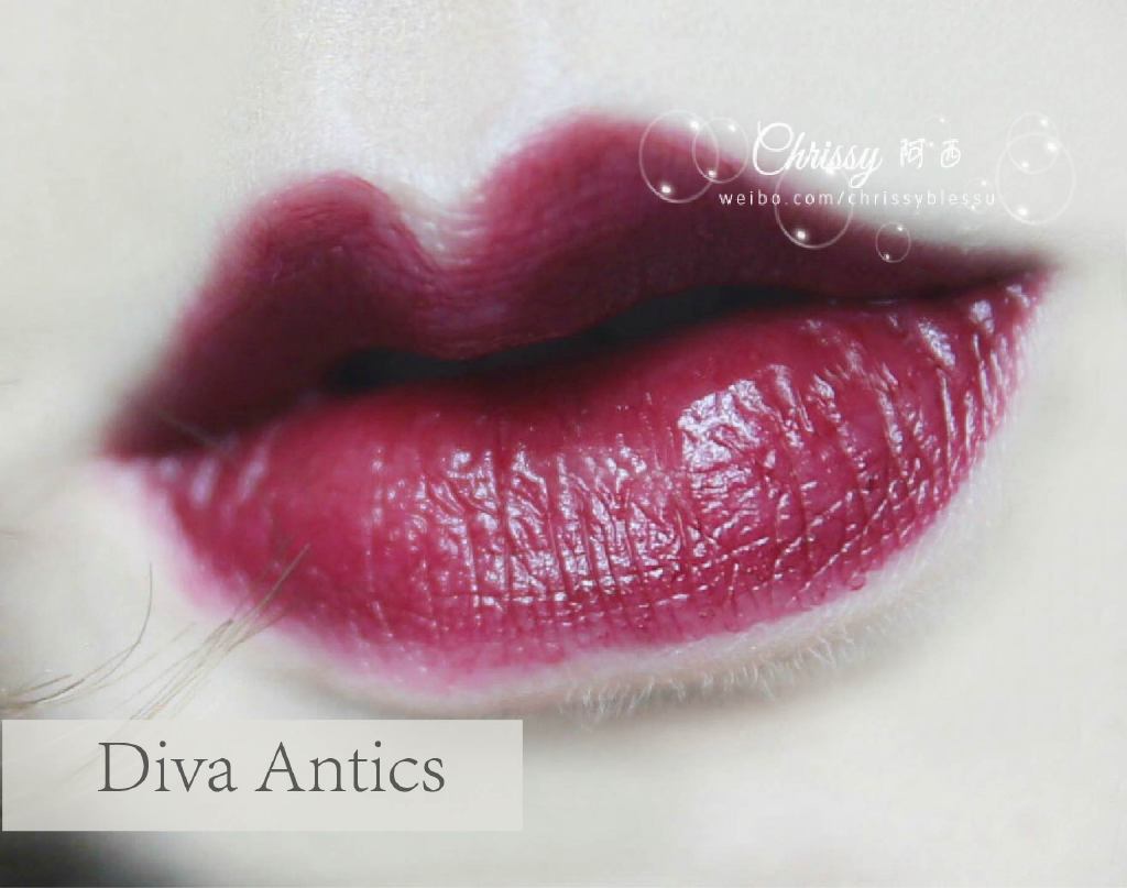 Mac唇膏Matte-Diva与Amplified-Diva Antics试色对比