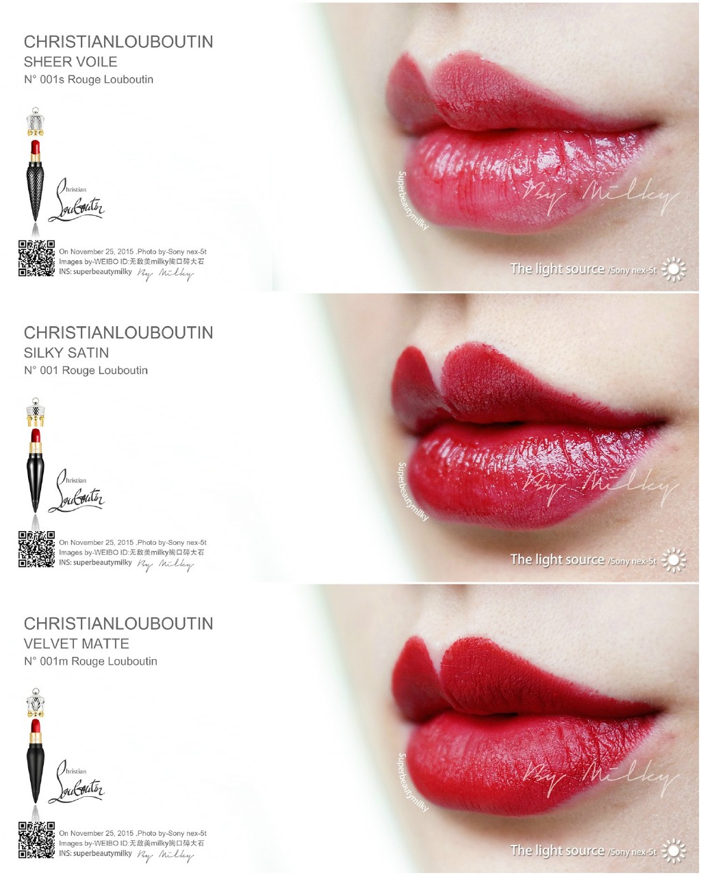 CHRISTIANLOUBOUTIN 萝卜丁唇膏Rouge Louboutin Collection三支+105S/225S/610 试色