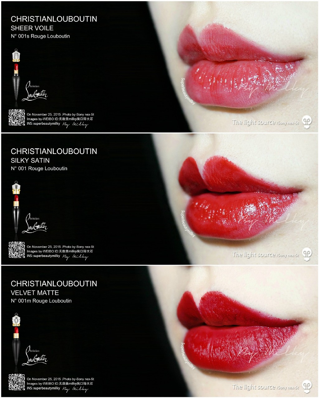 CHRISTIANLOUBOUTIN 萝卜丁唇膏Rouge Louboutin Collection三支+105S/225S/610 试色