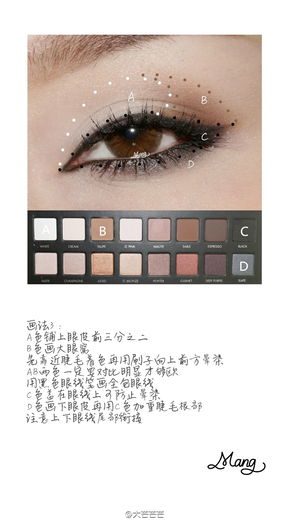 lorac pro1眼影盘试色，四种眼影画法