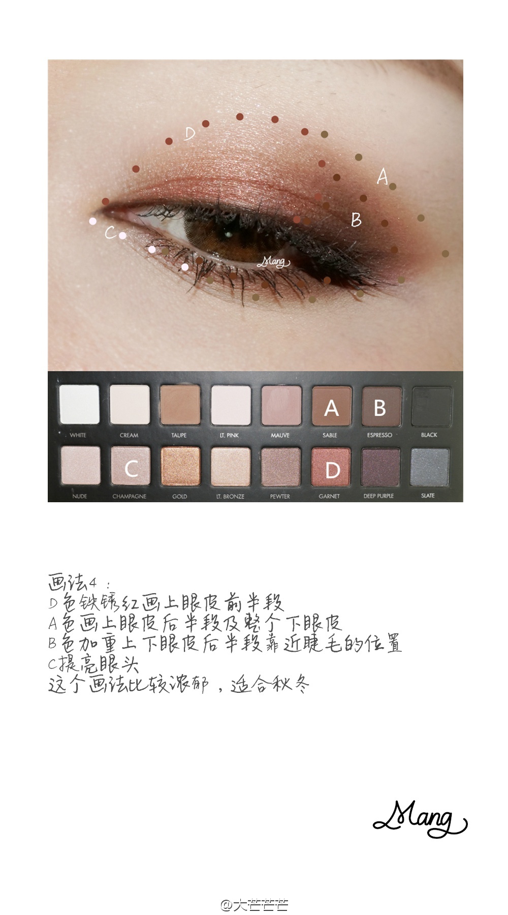 lorac pro1眼影盘试色，四种眼影画法