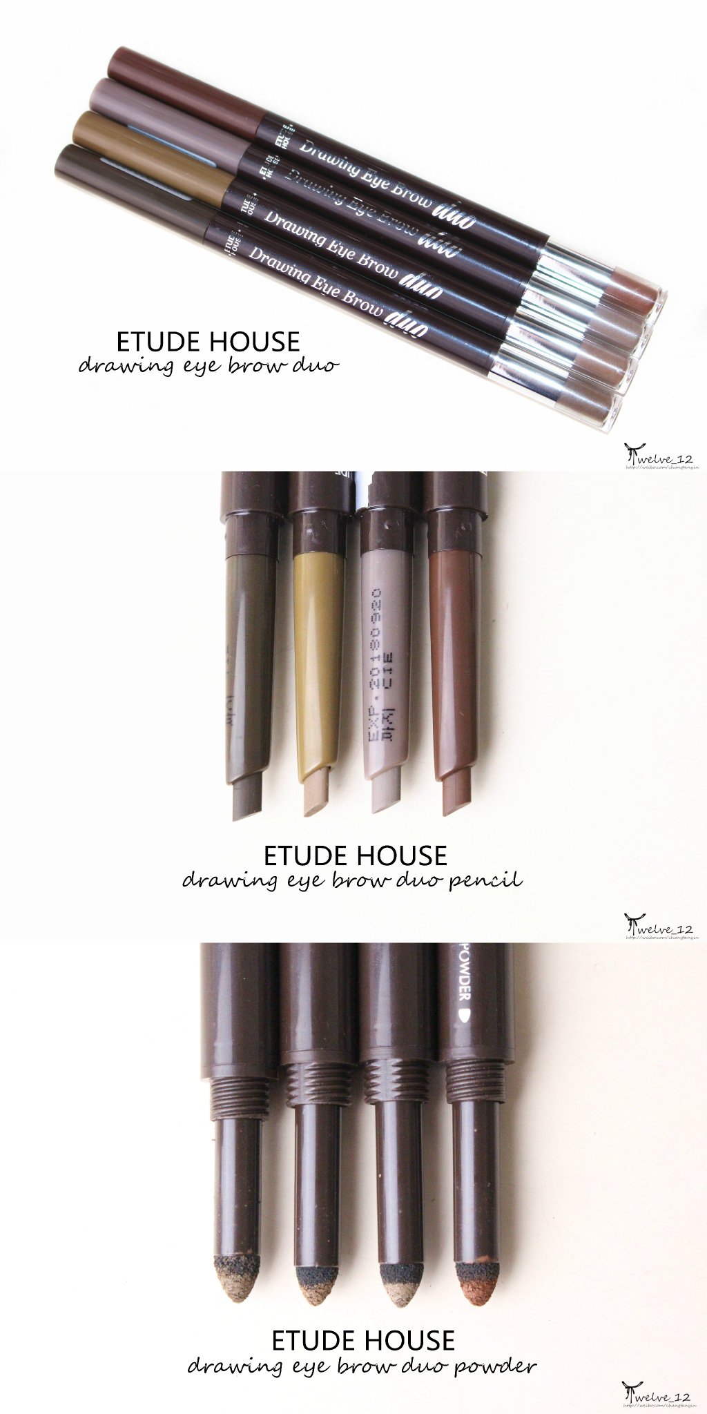 ETUDE HOUSE Drawing Eye Brow Duo 爱丽小屋/伊蒂之屋 新款双头眉笔（眉笔+眉粉）共四色，01号深棕色、02号 ...