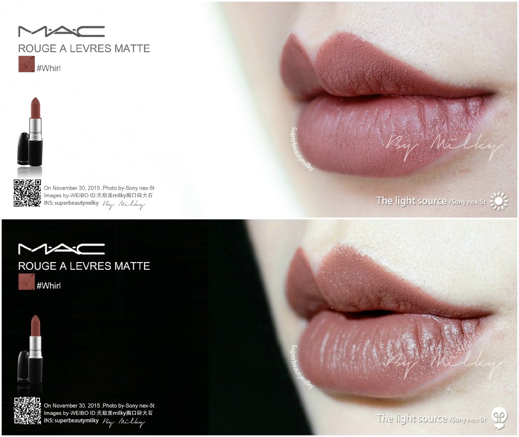 MAC ROUGE A LEVRES MATTE 亚光唇膏Whirl 试色