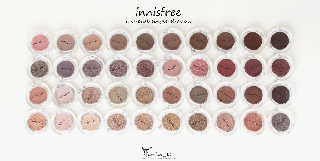 innisfree mineral single shadow 悦诗风吟矿物质单色眼影40色全试色