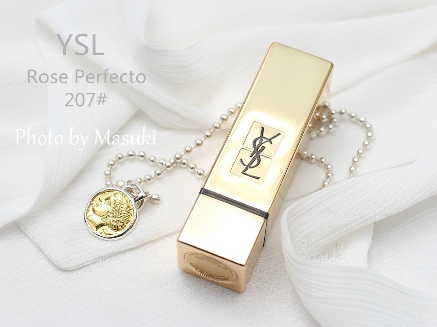 YSL ROUGE PUR COUTURE THE MATS方管207 Rose Perfecto试色