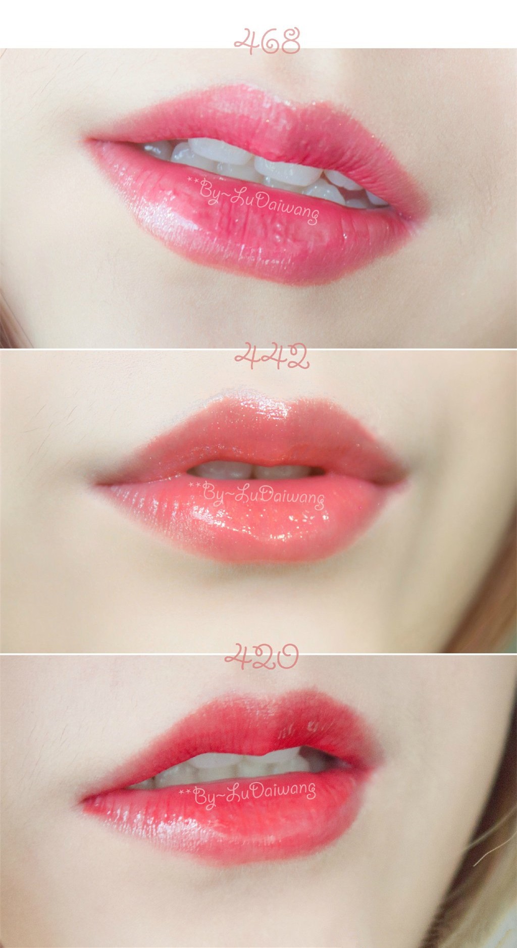 娇兰盈闪唇彩 Guerlain 'Gloss d'Enfer' Maxi Shine Lip Gloss 420 442 468试色