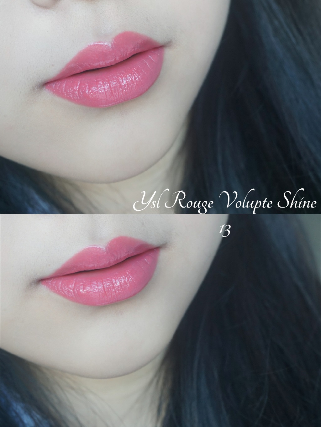 YSL唇膏 Rouge volupte shine金色圆管13号试色