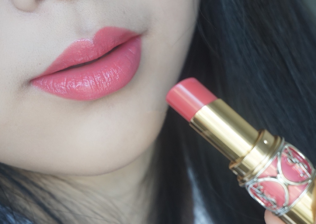 YSL唇膏 Rouge volupte shine金色圆管13号试色