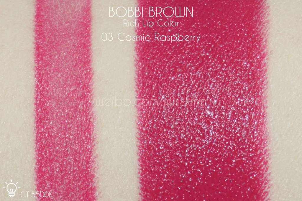 BOBBI BROWN唇膏 Rich Lip Color 03 Cosmic Raspberry试色