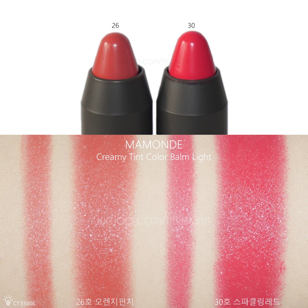 Mamonde Creamy Tint Color Balm Light 梦妆唇膏笔/口红棒 26号30号试色