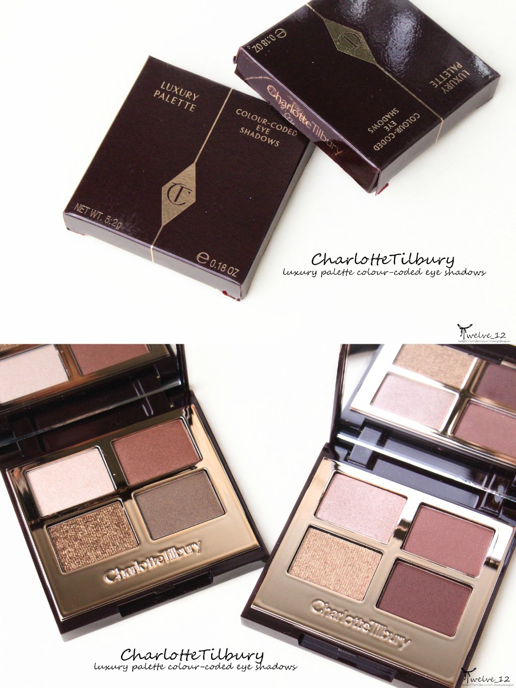 CharlotteTilbury CT四色眼影the dolce vita、the vintage vamp试色