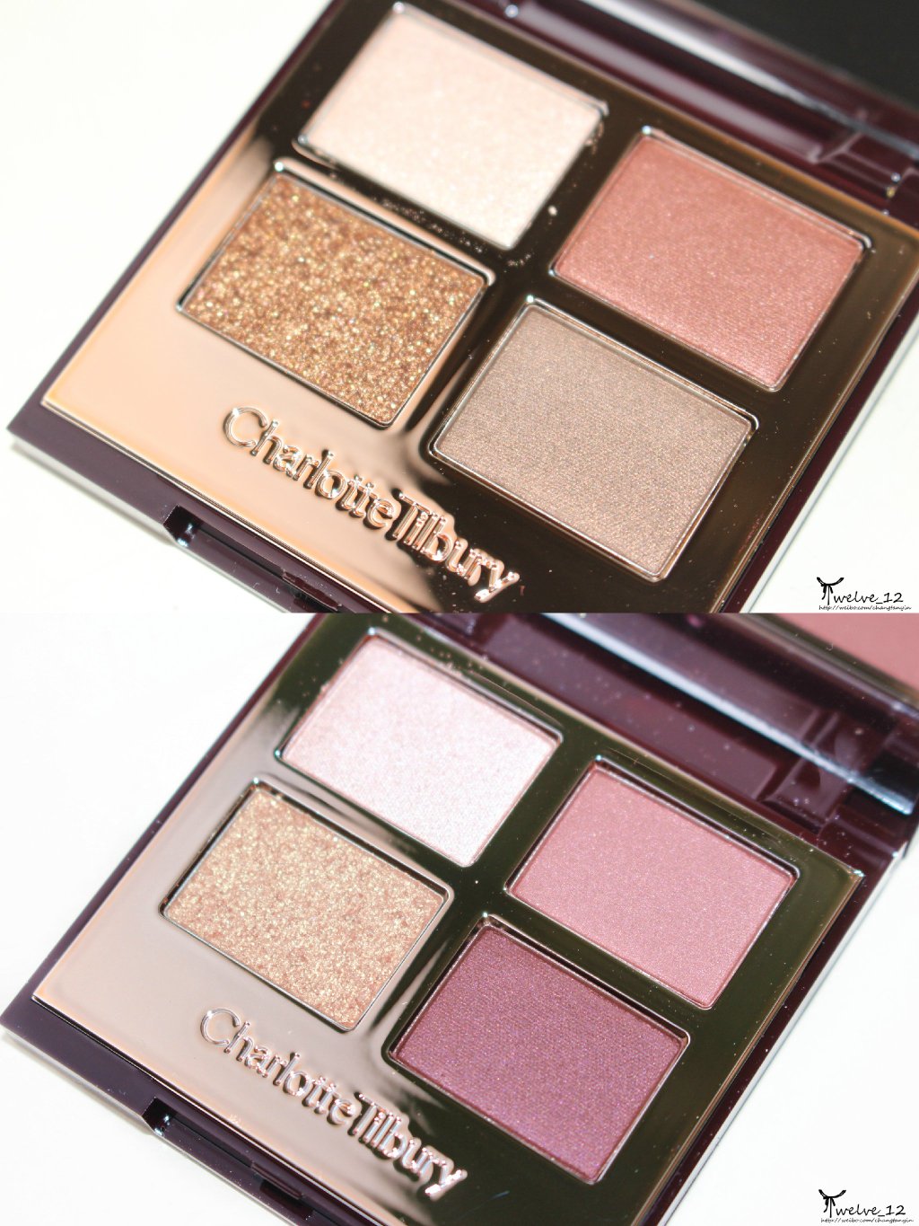 CharlotteTilbury CT四色眼影the dolce vita、the vintage vamp试色