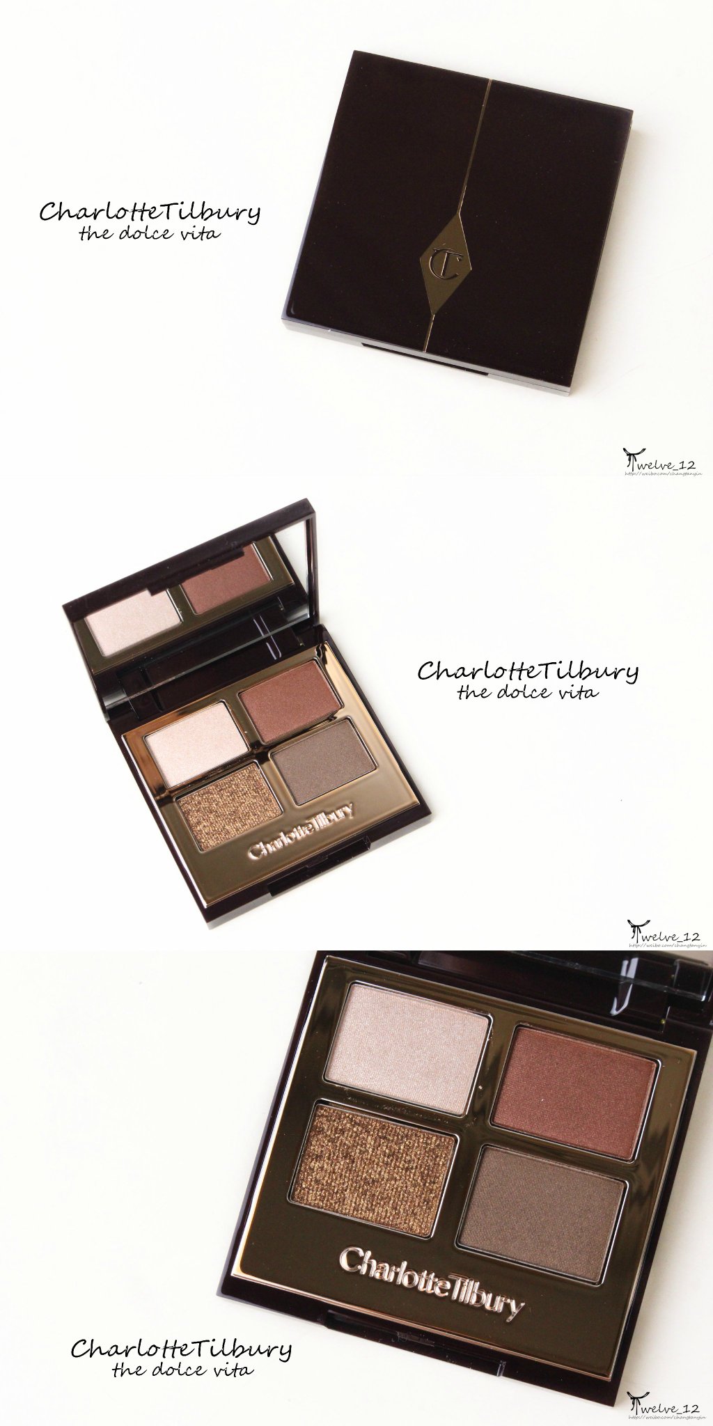 CharlotteTilbury CT四色眼影the dolce vita、the vintage vamp试色