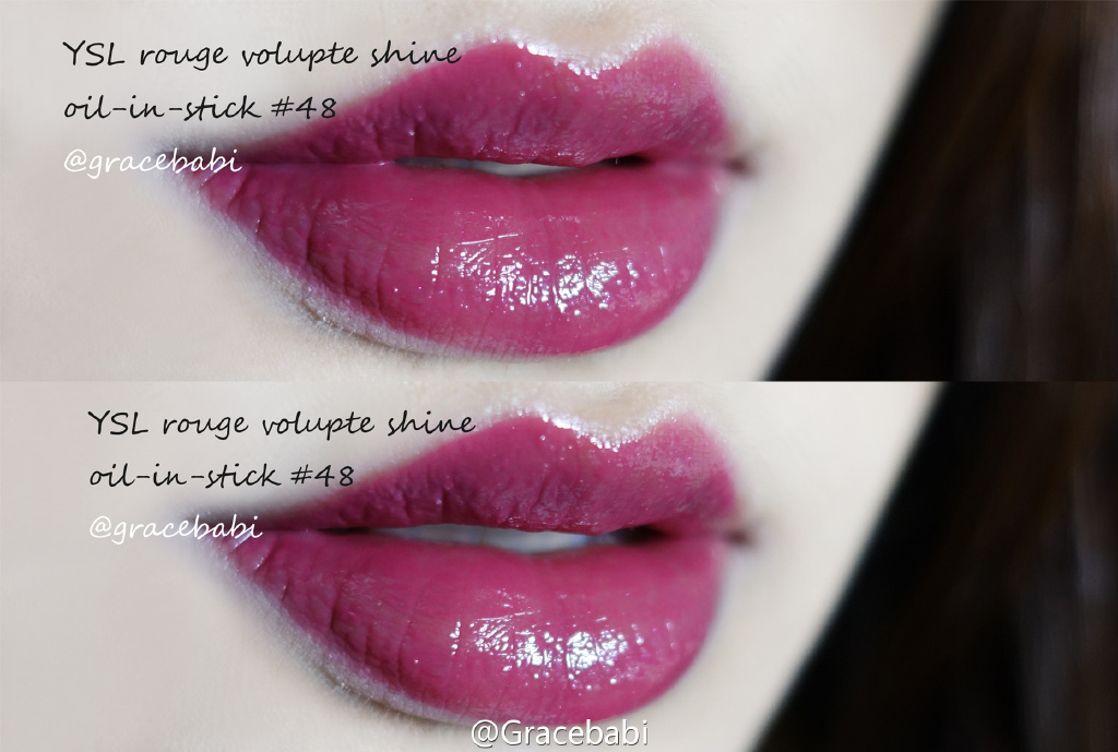 YSL圆管唇膏 Rouge Volupté Shine Oil-in-Stick Lipstick45、48试色