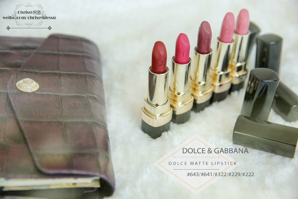 Dolce&Gabbana 杜嘉班纳哑光唇膏643/641/322/229/海报色222 试色