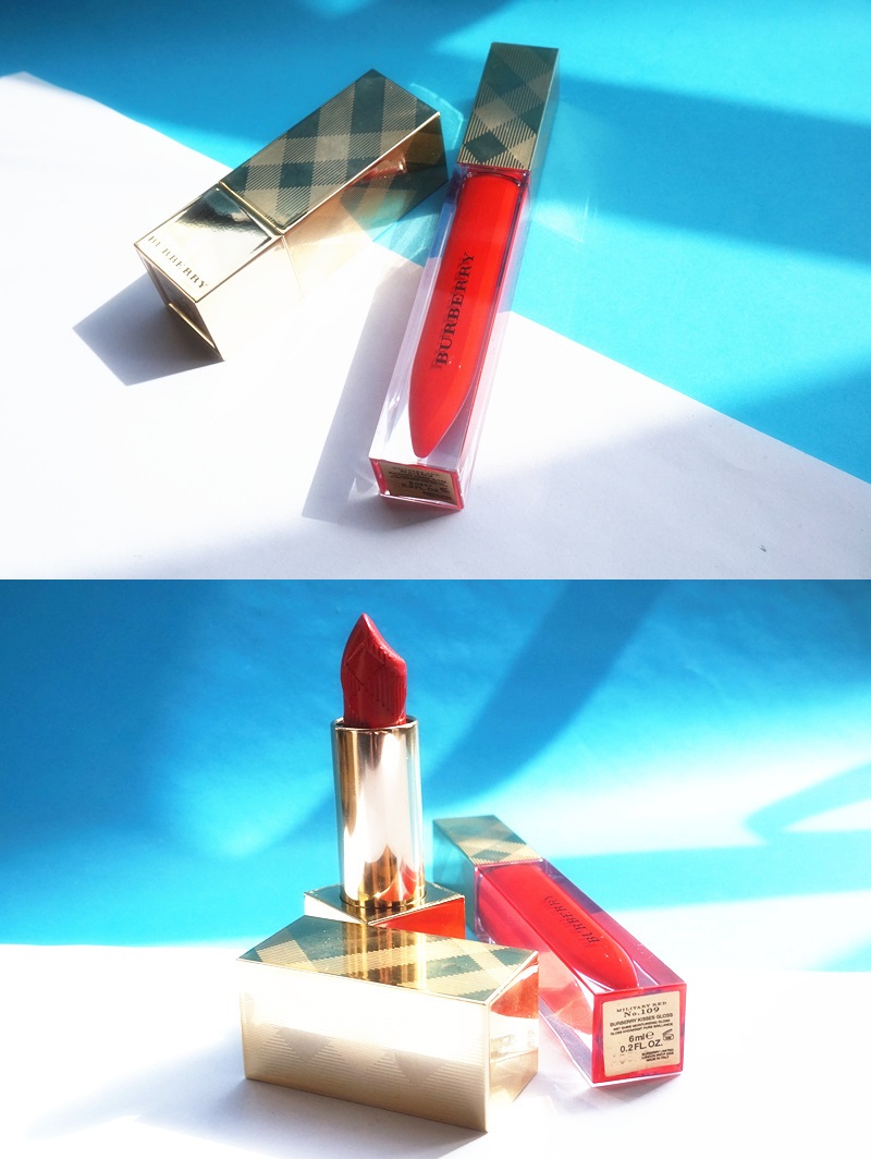 Burberry2015圣诞限定Kisses唇膏109&2015圣诞限定唇蜜109试色