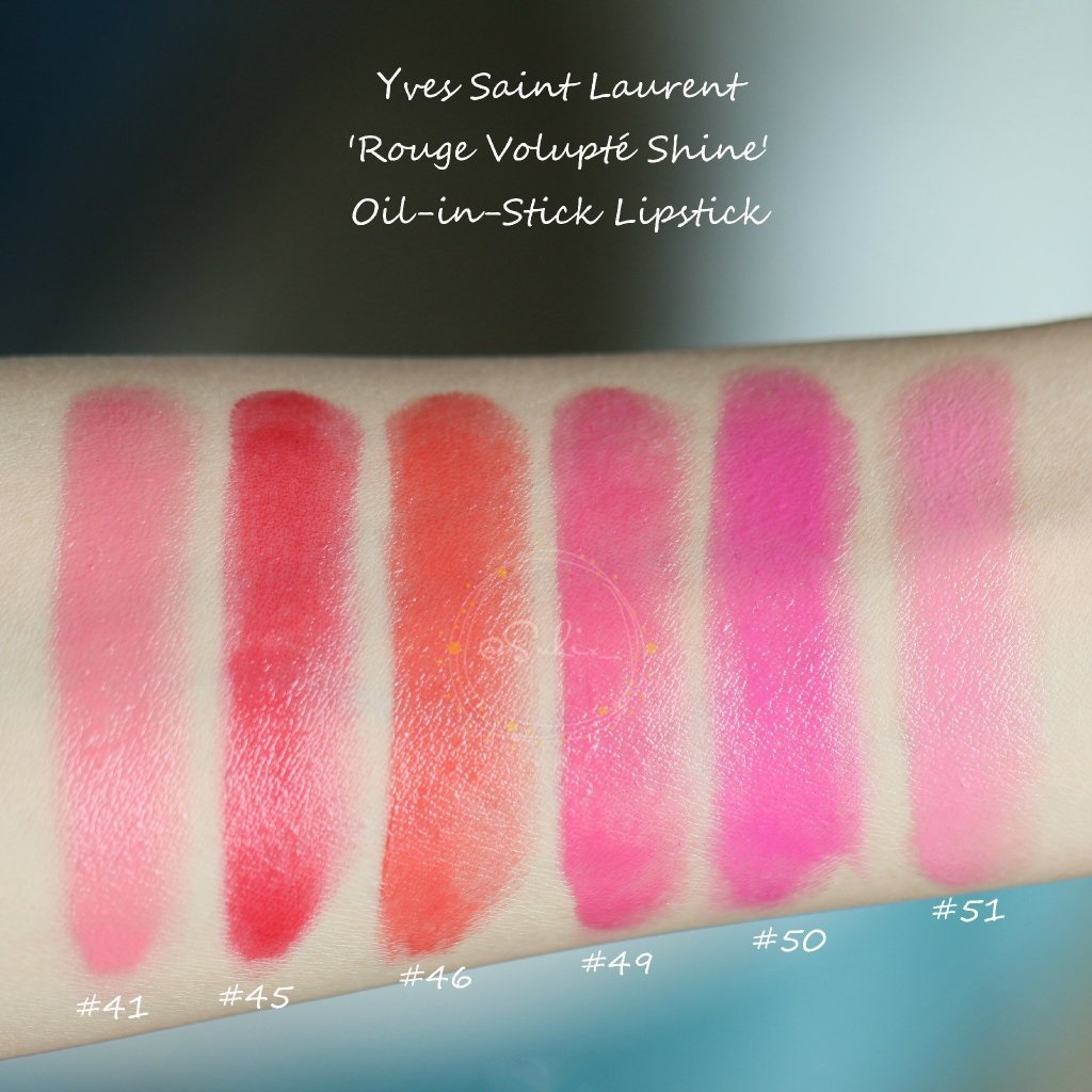 YSL 2016春季新色口红 Rouge Volupté Shine Oil-in-Stick Lipstick试色