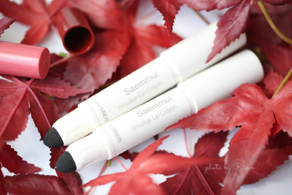 THE SAEM 得鲜灵泉双头气垫唇膏笔 Saemmul Smudge Lip Crayon BE01、RD02试色