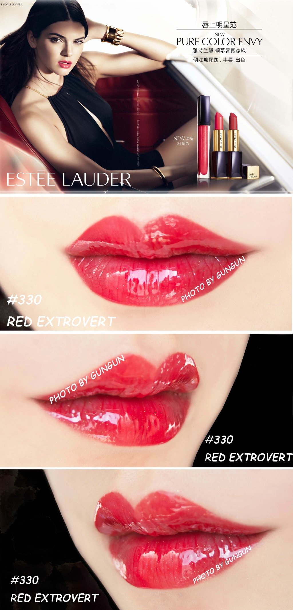 ESTEE LAUDER Envy Gloss 雅诗兰黛倾慕唇彩 色号:130/220/230/310/330/440试色