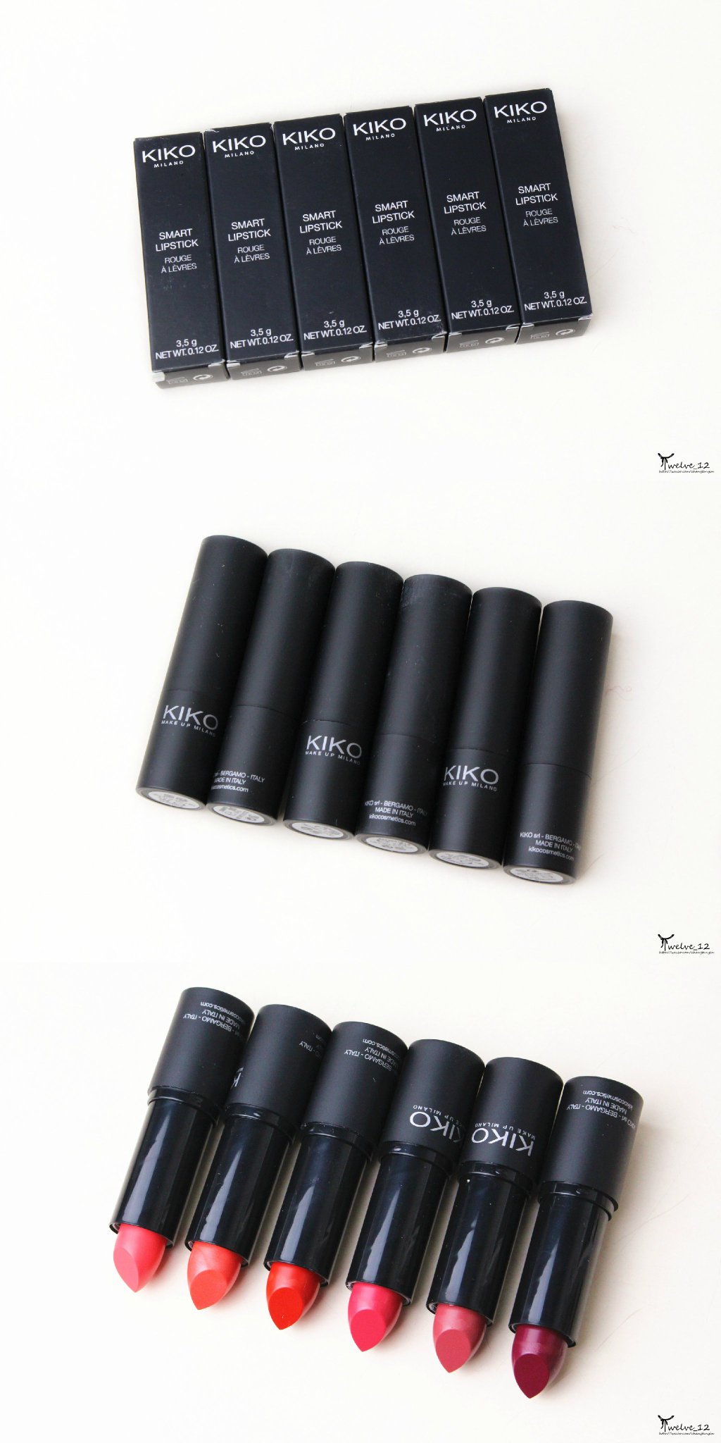 KIKO smart lipstick 黑管9系丰盈滋养口红904 905 908 912 913 914试色