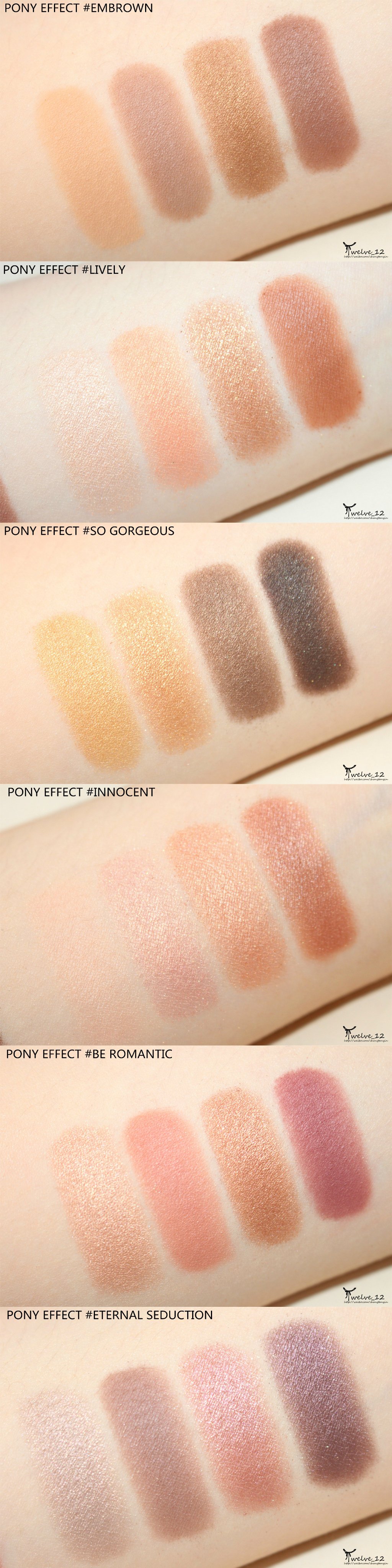 PONY EFFECT CONCEPTUAL EYES QUAD 四色眼影，全6色试色