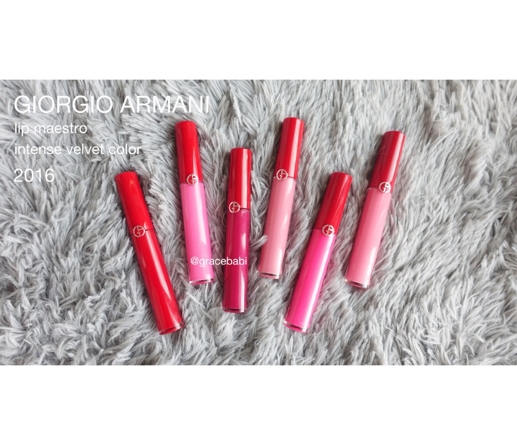 giorgio armani lip maestro 2016阿玛尼红管新色512、513、407、505、511、510全六色试色