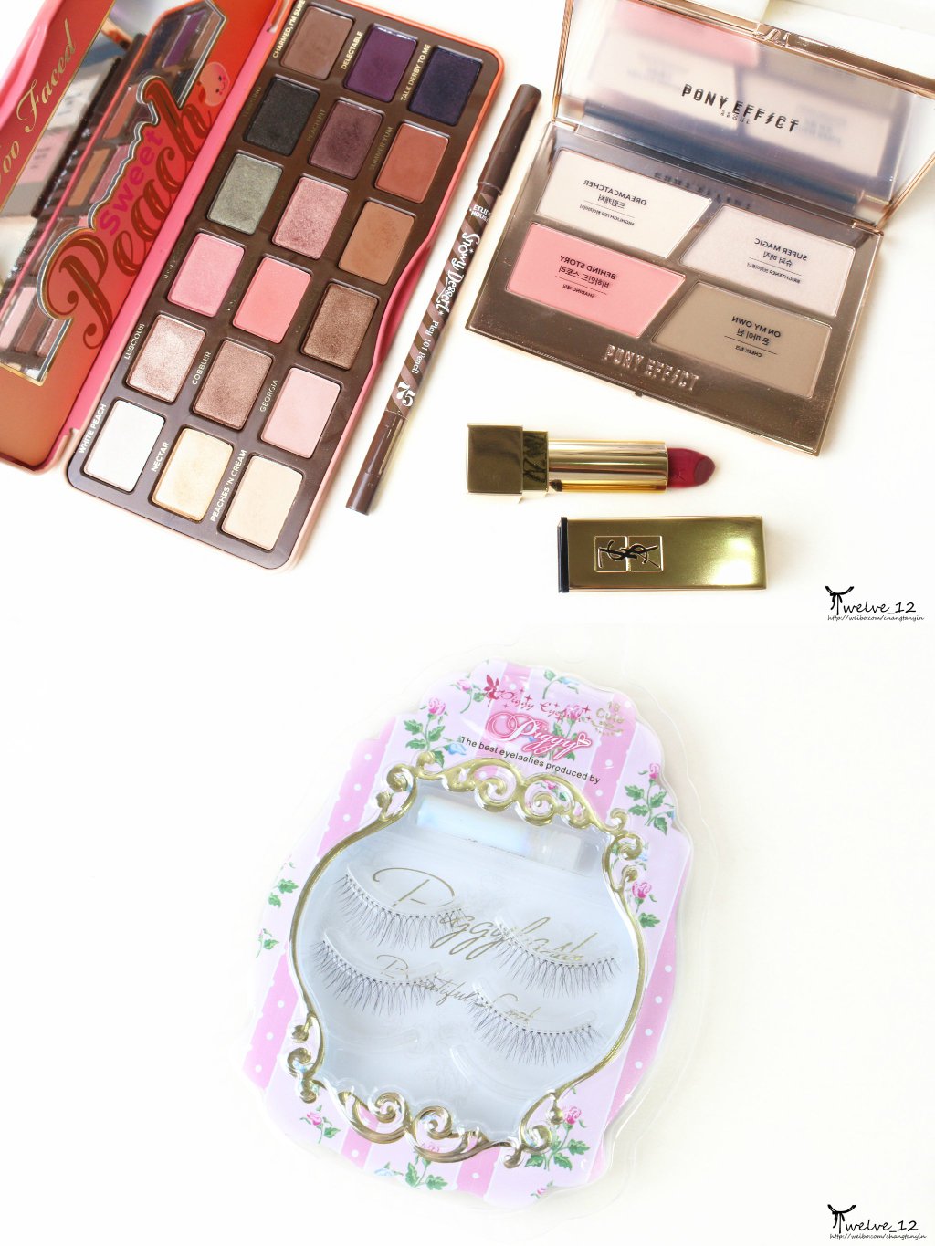 Too Faced 蜜桃眼影盘，色号Sweet Peach试色和画法