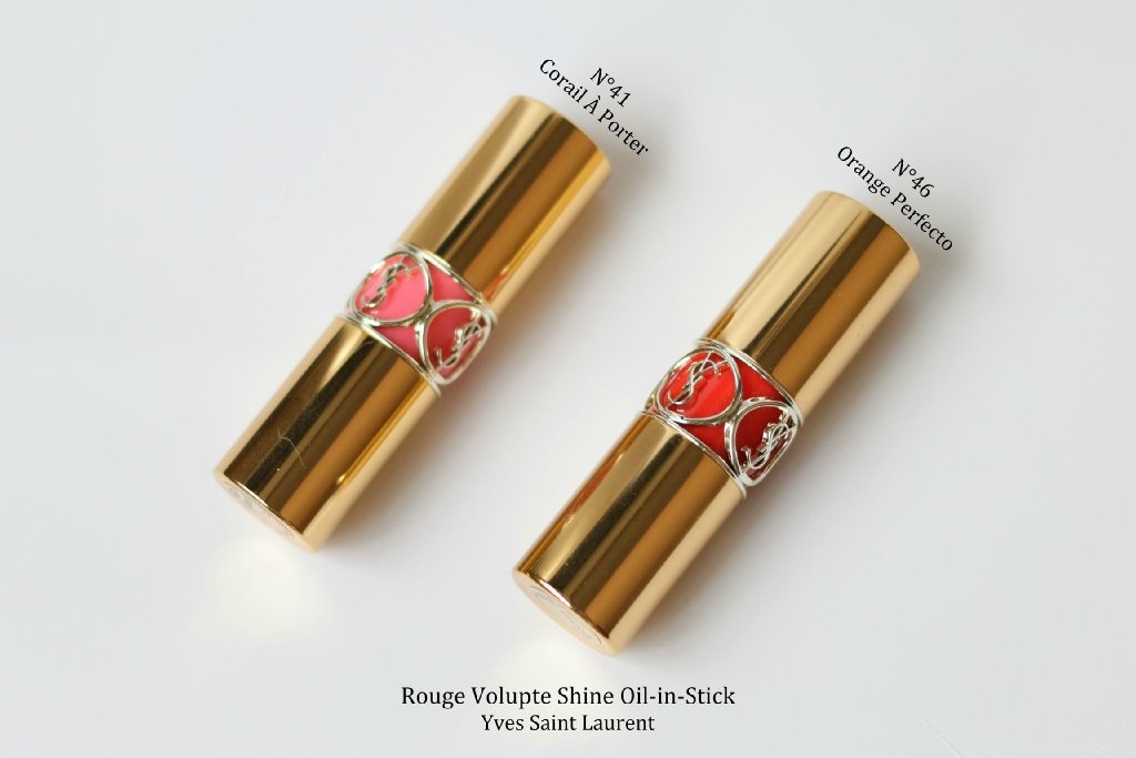 YSL ROUGE VOULUPTE SHINE OIL-IN-STICK圆管唇膏41和46试色分享