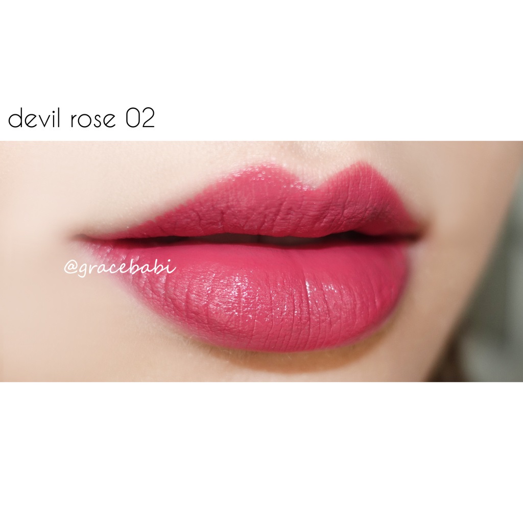 cindy&nick仙蒂妮卡 devil rose四色唇膏01、02、03、04试色