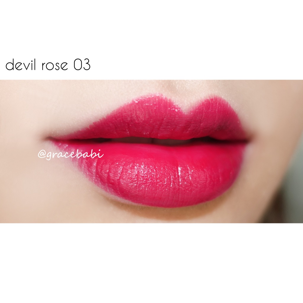 cindy&nick仙蒂妮卡 devil rose四色唇膏01、02、03、04试色