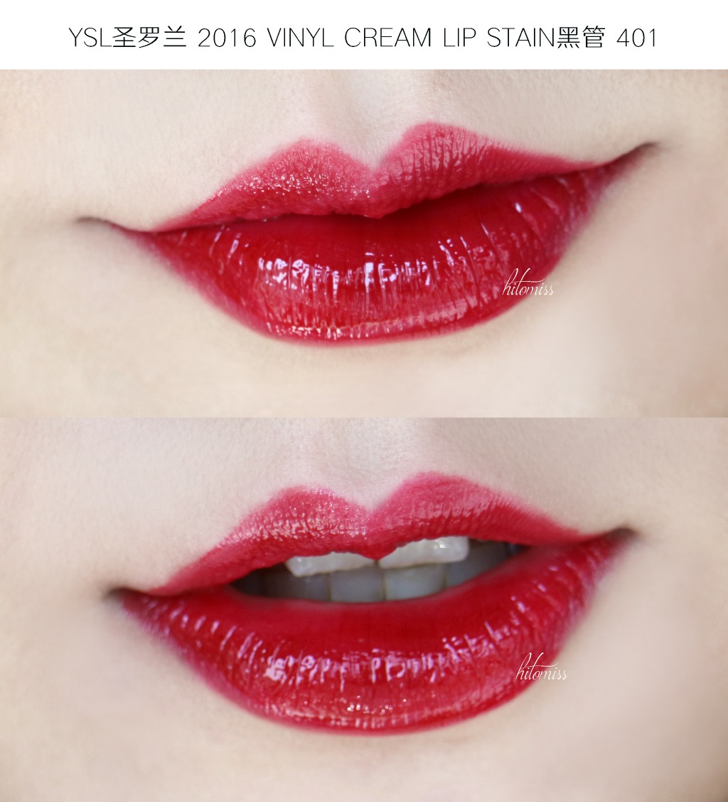 YSL圣罗兰2016VINYL CREAM LIP STAIN黑管唇釉401/404/407/410试色