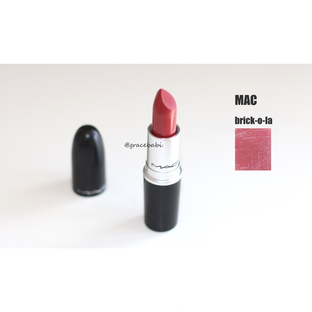 MAC唇膏 brick-o-la 试色