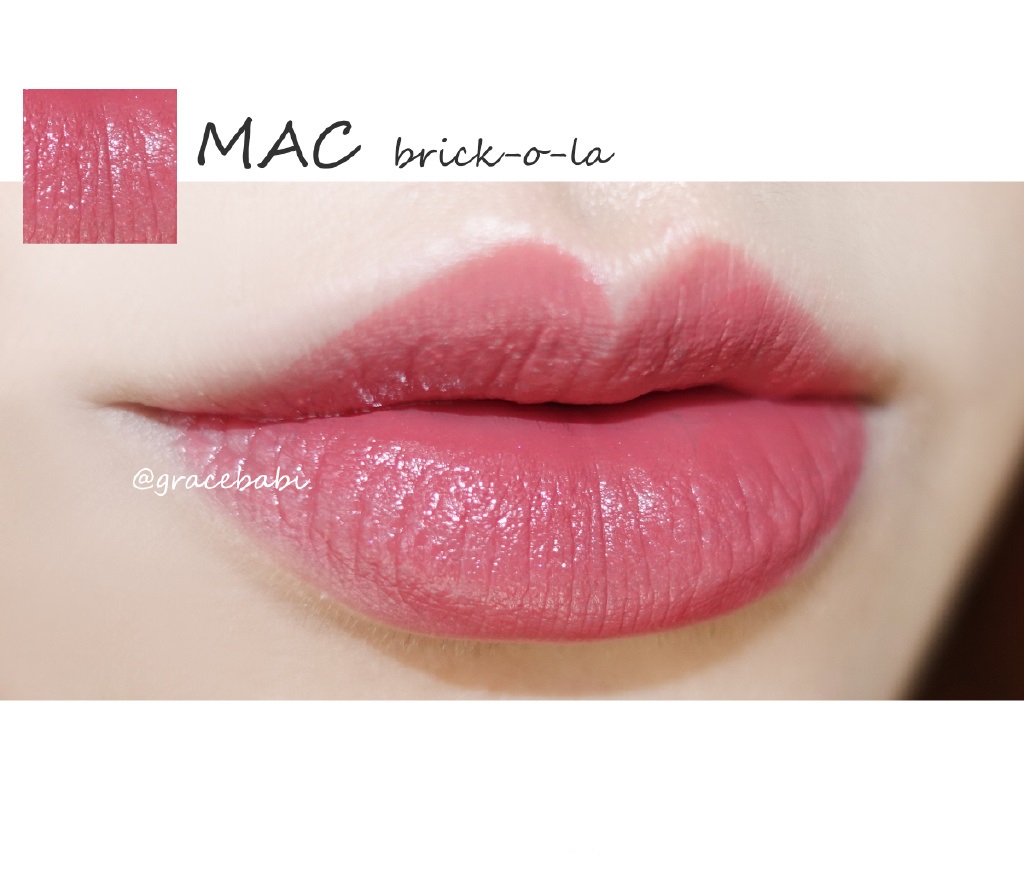 MAC唇膏 brick-o-la 试色
