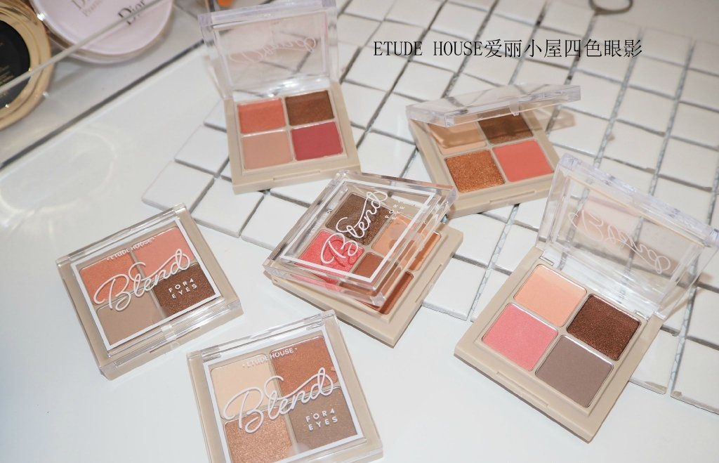 ETUDE HOUSE爱丽小屋四色眼影 1.2.3.4.5.6.试色和画法