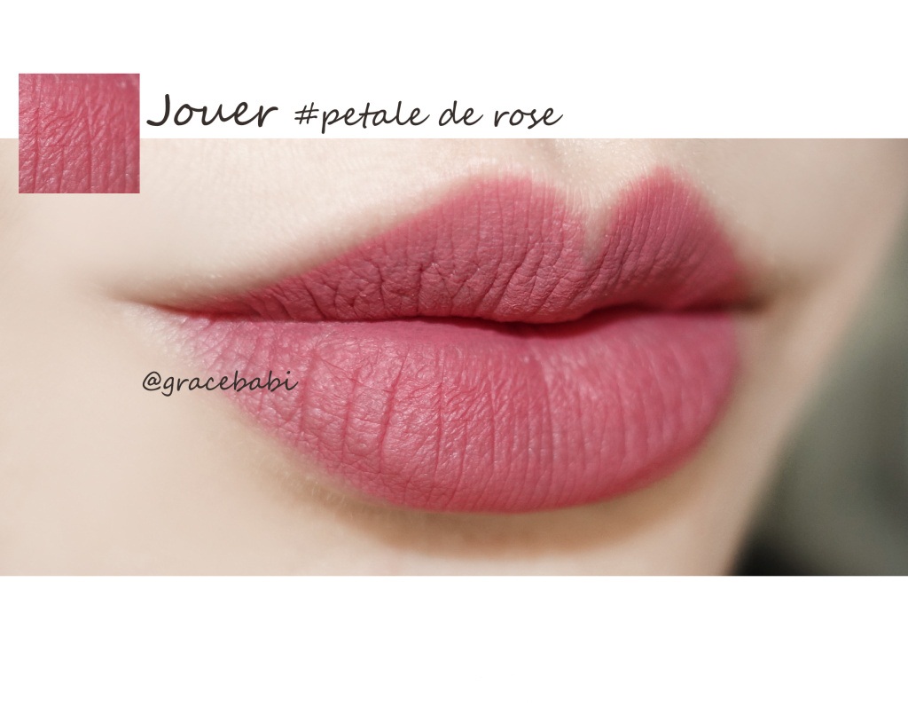 jouer lip creme唇釉papaye/petale de rose/bronze rose/brique/noisette试色