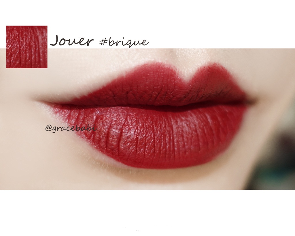 jouer lip creme唇釉papaye/petale de rose/bronze rose/brique/noisette试色