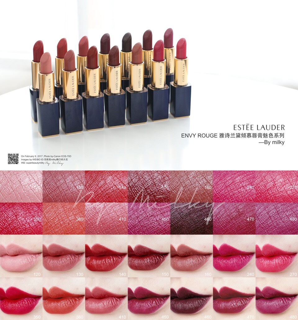 ESTEE LAUDER ENVY ROUGE/雅诗兰黛倾慕唇膏魅色系列120/130/140/150/160/240/270/350/360/410/450/460/470/ ...