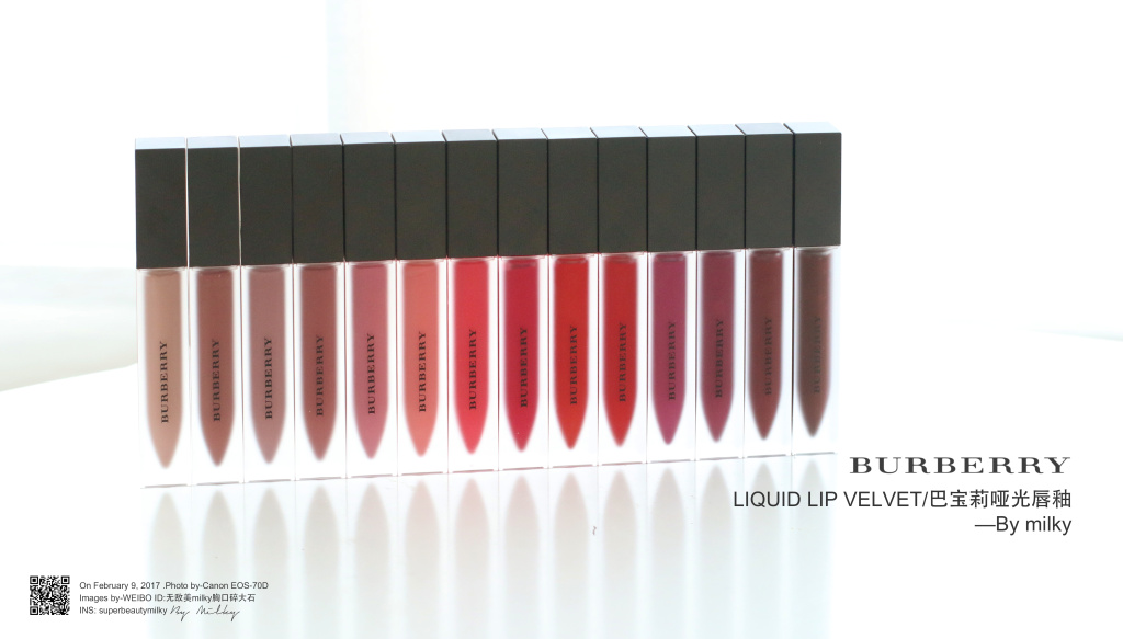 【BURBERRY LIQUID LIP VELVET/巴宝莉哑光唇釉】01/05/09/17/21/24/29/33/37/41/45/49/53/57全14色试色