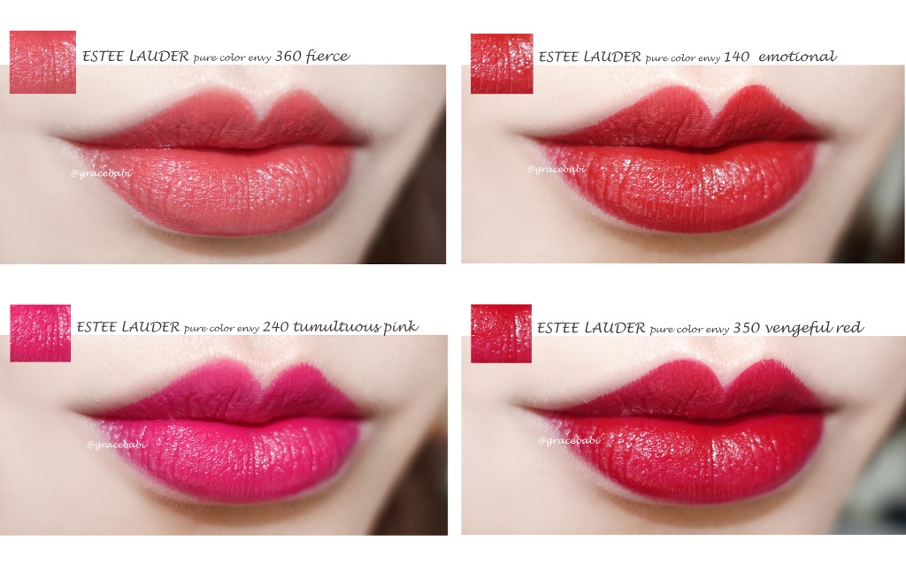 ESTEE LAUDER Pure Color Envy Rouge雅诗兰黛花漾倾慕唇膏新色360，140，240，350试色