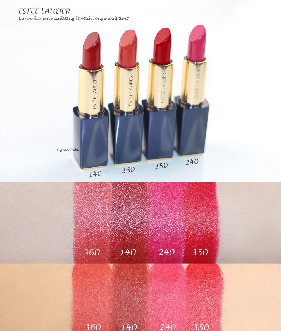 ESTEE LAUDER Pure Color Envy Rouge雅诗兰黛花漾倾慕唇膏新色360，140，240，350试色