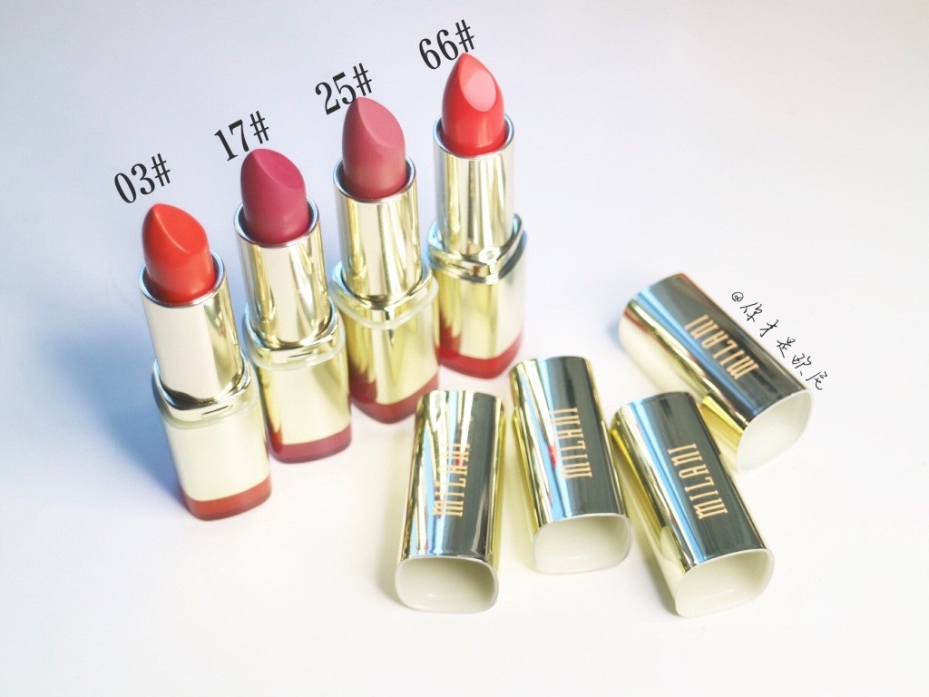 Milani color statement lipstick03/17/25/66四支试色