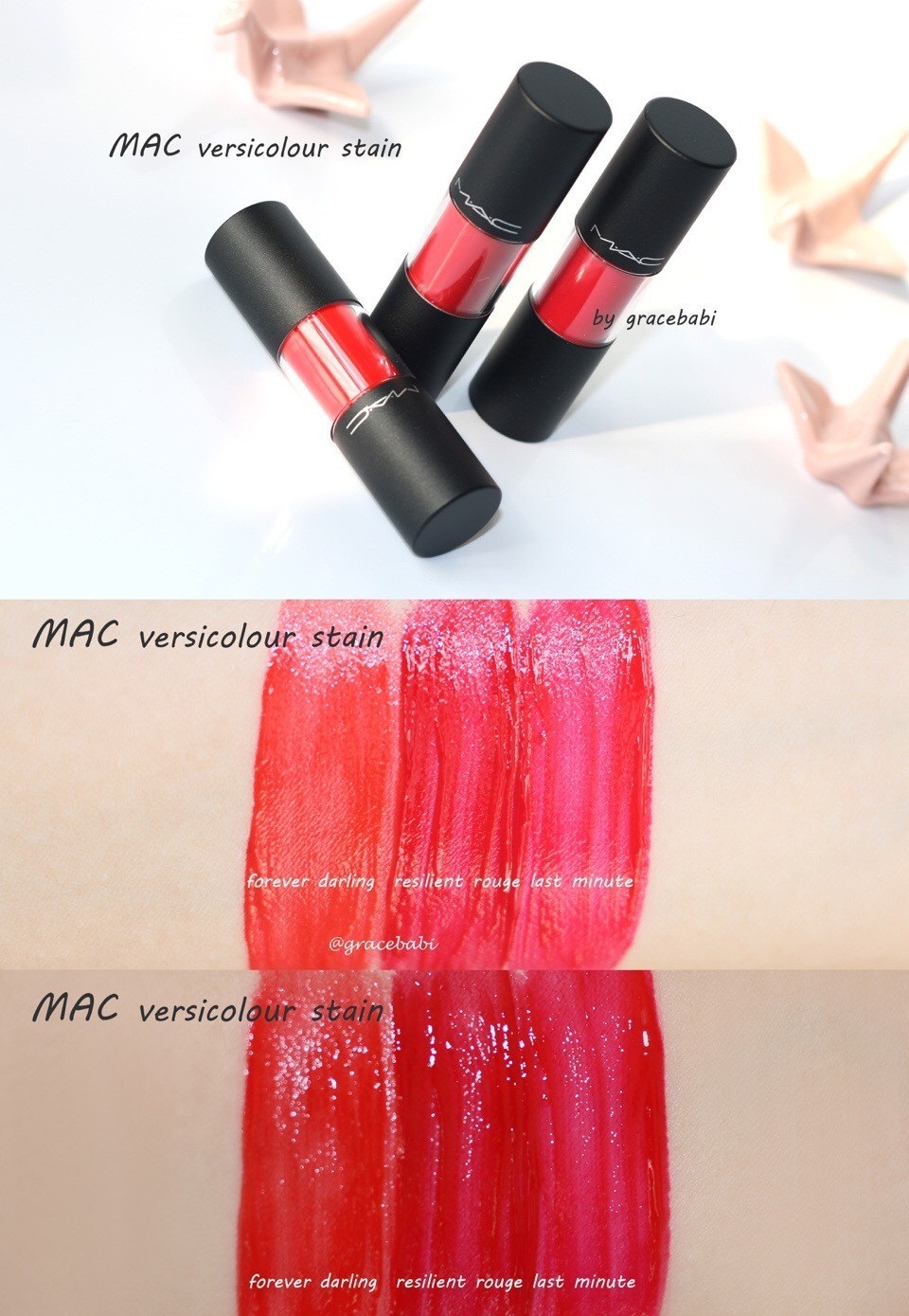 MAC versicolour stain棒棒糖唇釉试色