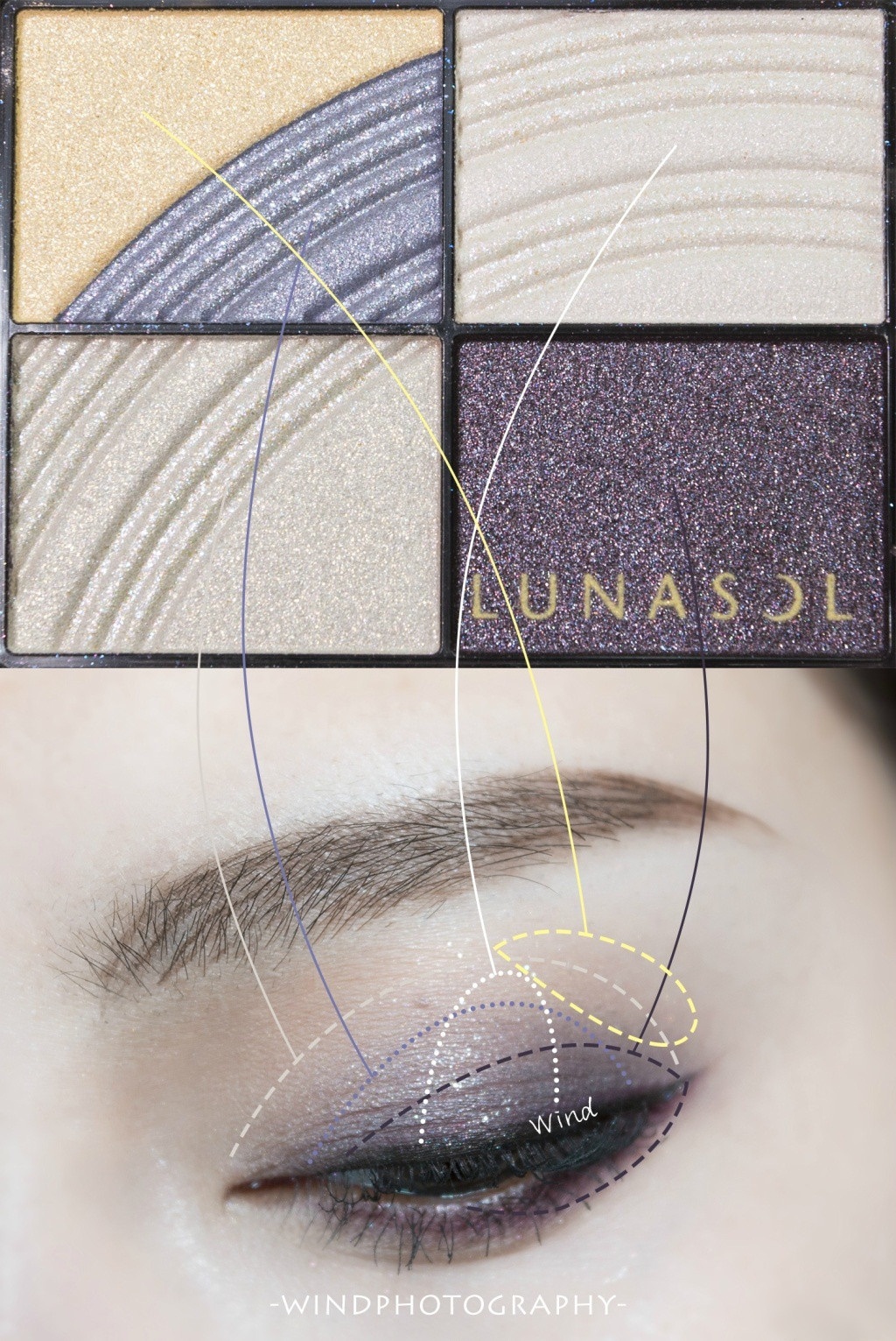 Lunasol阳空净化眼影盘01试色和画法教程