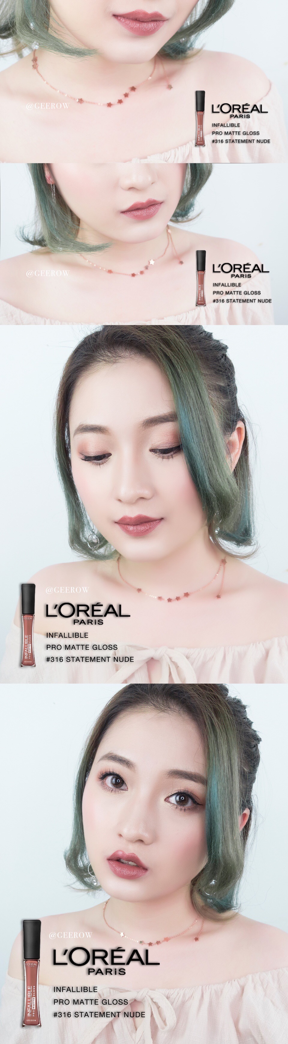 L'Oreal Infallible Pro Matte Gloss 欧莱雅哑光唇釉5支试色