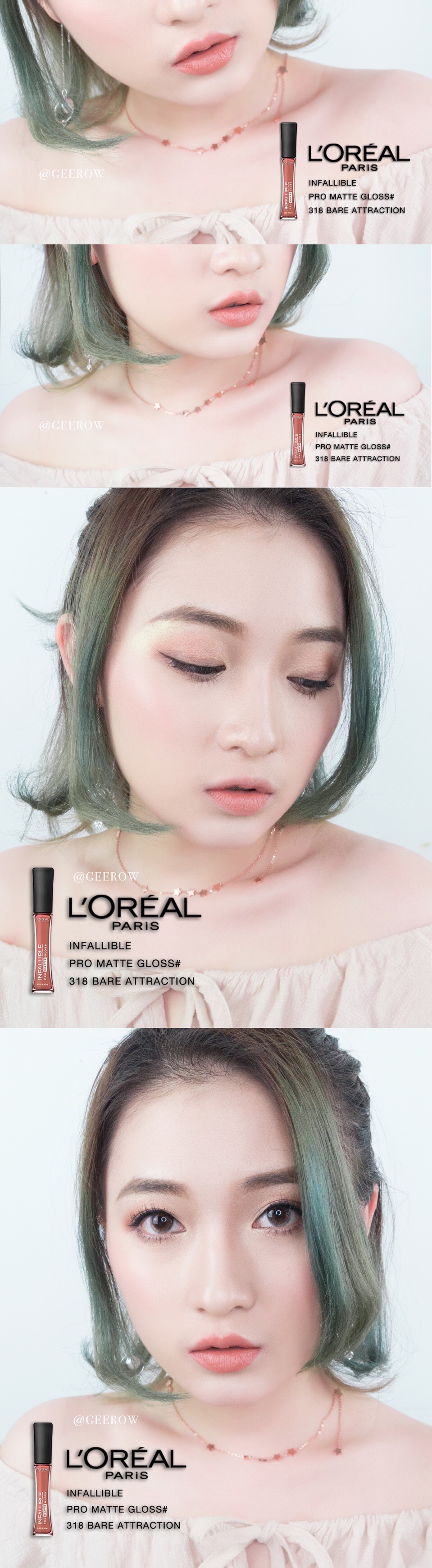 L'Oreal Infallible Pro Matte Gloss 欧莱雅哑光唇釉5支试色