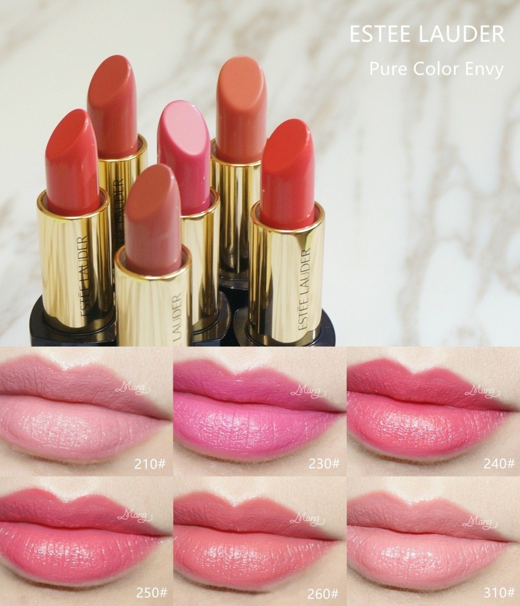 ESTEE LAUDER雅诗兰黛Pure Color Envy210 230 240 250 260 310唇膏试色